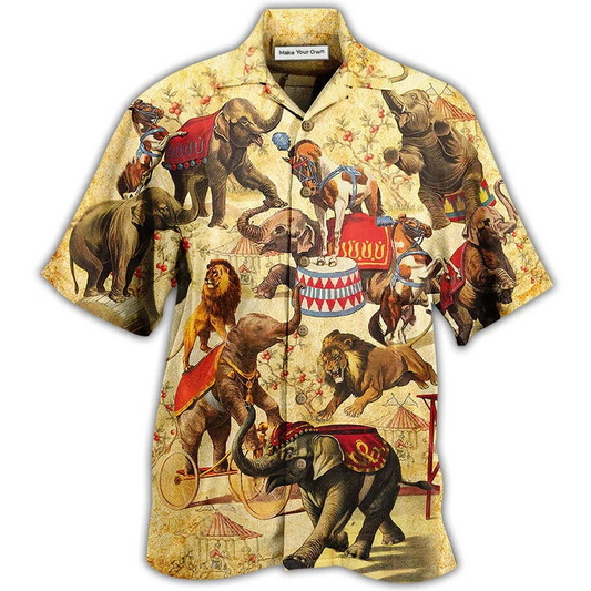 Hawaiian Shirt / Adults / S Elephant Amazing Circus Show - Hawaiian Shirt - Reefox