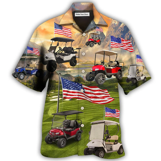 Hawaiian Shirt / Adults / S Golf Independence Day Club Car - Hawaiian Shirt - Reefox