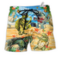 Beach Short / Adults / S Turtle Loves Music Everyday Nice Tiny - Beach Short Reefox - Owls Matrix LTD
