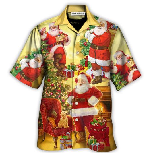 Hawaiian Shirt / Adults / S Christmas Santa Claus Story Happy Xmas Art Style TYPE - Hawaiian Shirt - Reefox
