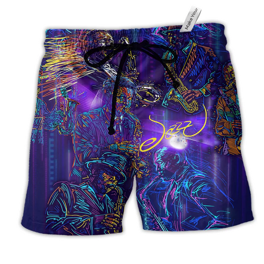 Beach Short / Adults / S Saxophone Never Underestimate An Old Man With A Saxophone - Beach Short Reefox - Owls Matrix LTD