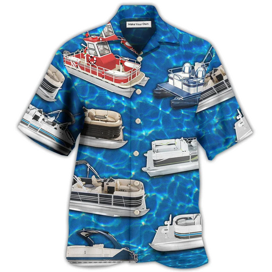 Hawaiian Shirt / Adults / S Pontoon Blue Water - Hawaiian Shirt - Reefox