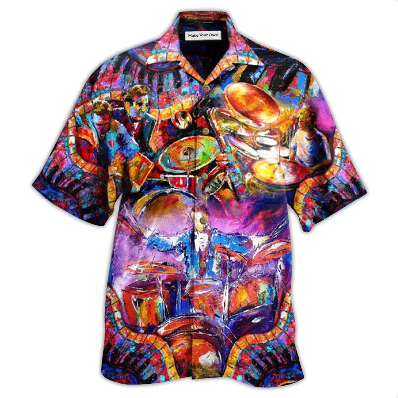 Hawaiian Shirt / Adults / S Drum Music Kill The Silient - Hawaiian Shirt - Reefox