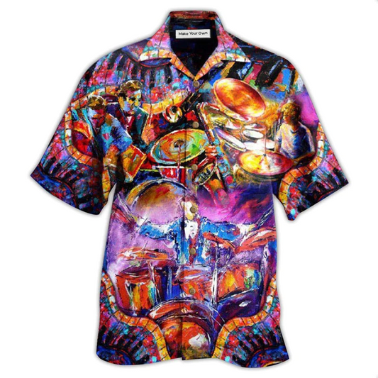 Hawaiian Shirt / Adults / S Drum Music Kill The Silient - Hawaiian Shirt - Reefox