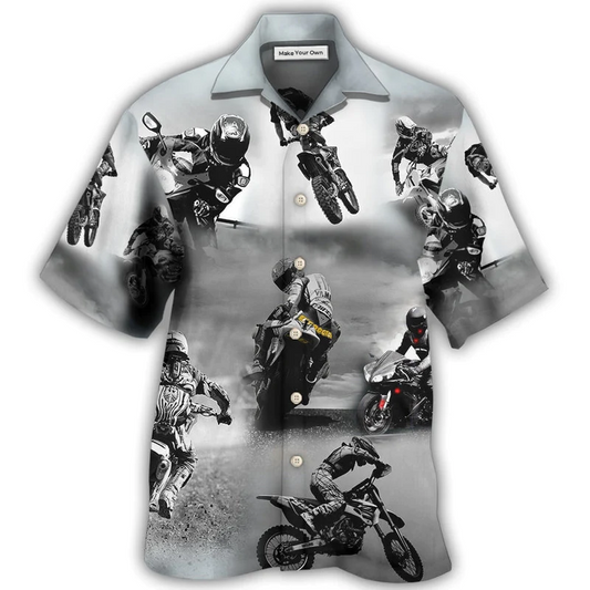 Hawaiian Shirt / Adults / S Motorcycle Sometimes I Look Back - Hawaiian Shirt - Reefox