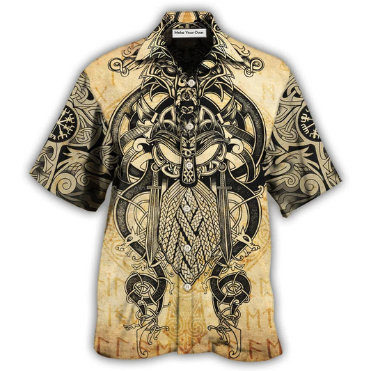 Hawaiian Shirt / Adults / S Viking Warrior Blood Pattern Cool Style - Hawaiian Shirt - Reefox