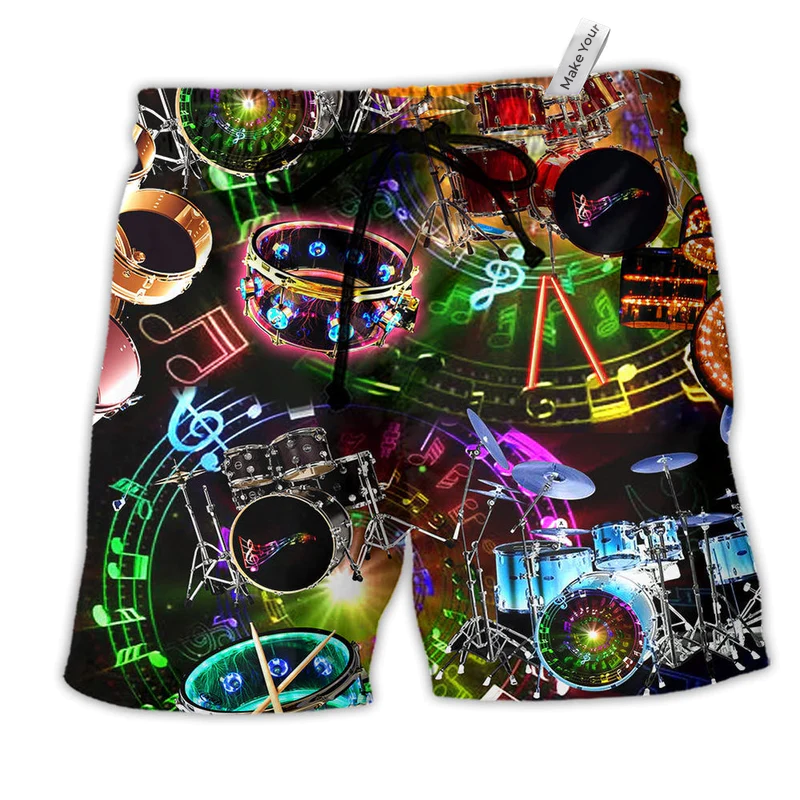 Beach Short / Adults / S Music All You Need Is A Drum Kit Or Two Or Five - Beach Short Reefox - Owls Matrix LTD