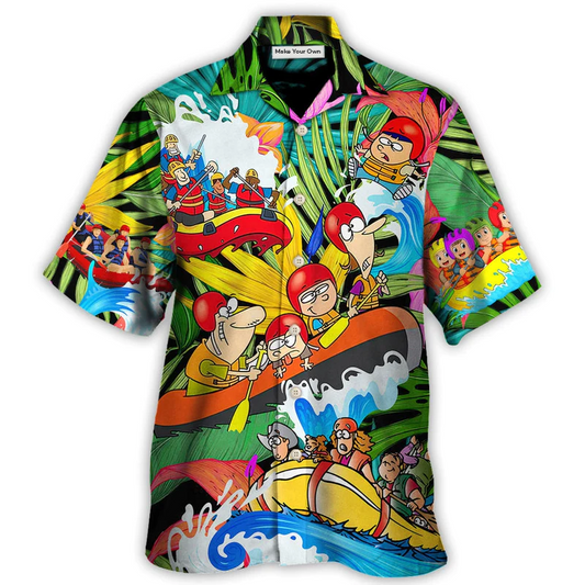 Water Rafting River Rafting Team Funny Lover Tropical Style - Hawaiian Shirt - Reefox