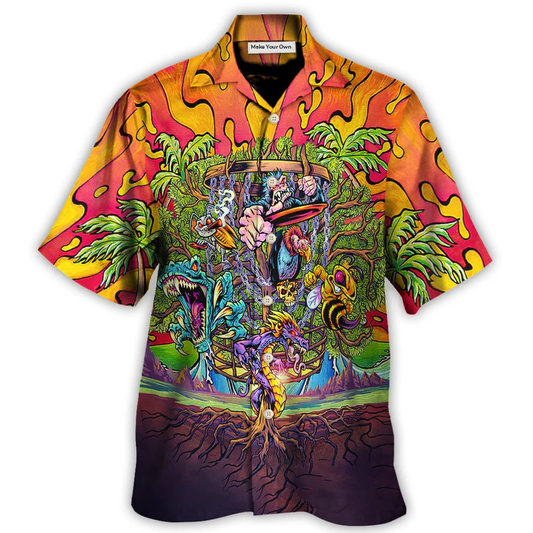 Hawaiian Shirt / Adults / S Disc Golf Ball Games Tree Tropical Island Paradise - Hawaiian Shirt - Reefox