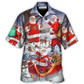 Hawaiian Shirt / Adults / S Christmas Funny Santa Claus Happy Xmas Is Coming Art Style Cool - Hawaiian Shirt - Reefox