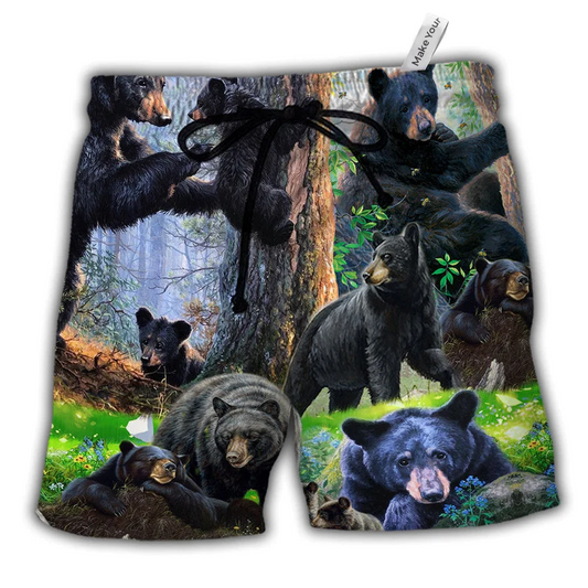 Beach Short / Adults / S Bear Family Into The Spring - Beach Short Reefox - Owls Matrix LTD