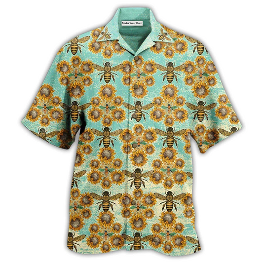 Hawaiian Shirt / Adults / S Bee Loves Sunflowers - Hawaiian Shirt - Reefox