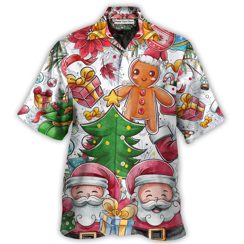 Hawaiian Shirt / Adults / S Christmas Santa Cutie Winter Snowman Gingerbread - Hawaiian Shirt - Reefox