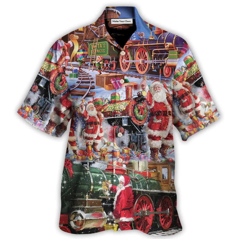 Hawaiian Shirt / Adults / S Christmas Santa Snow Village Christmas Spirit Of Giving - Hawaiian Shirt - Reefox