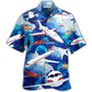 Hawaiian Shirt / Adults / S Airplane Life Is Simple Eat Sleep Fly In Sky - Hawaiian Shirt - Reefox