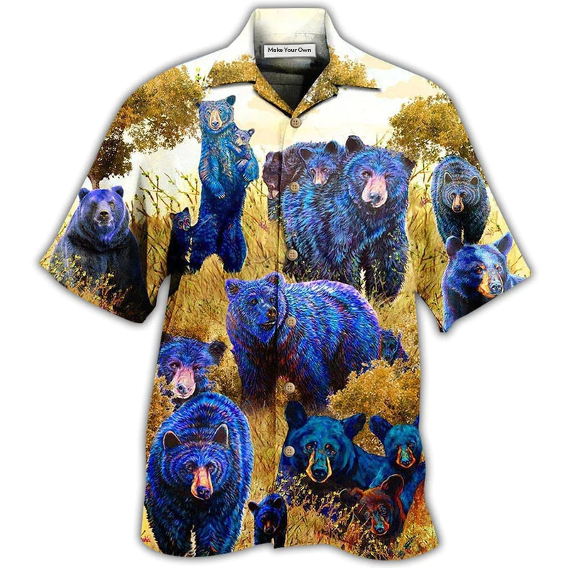 Hawaiian Shirt / Adults / S Bear Love Animals - Hawaiian Shirt - Reefox