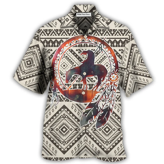 Hawaiian Shirt / Adults / S Native Style Cool Love Peace Pattern Feather - Hawaiian Shirt - Reefox