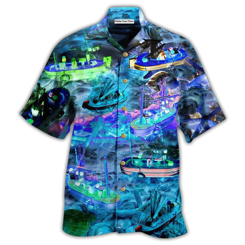 Hawaiian Shirt / Adults / S Boat Boat Blue Life Is Good On Our Boat - Hawaiian Shirt - Reefox