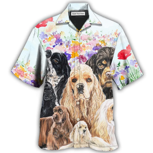 Hawaiian Shirt / Adults / S Cocker Spaniel Dog And Flowers Lover - Hawaiian Shirt - Reefox