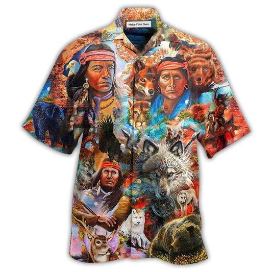 Hawaiian Shirt / Adults / S Native Let The Spirits Guide You Cool - Hawaiian Shirt - Reefox