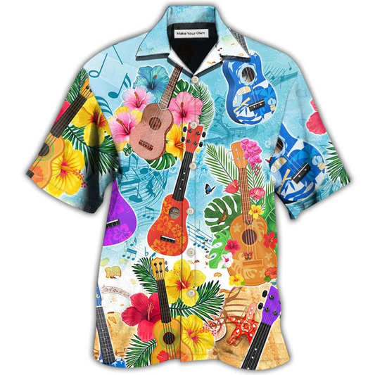 Hawaiian Shirt / Adults / S Guitar Tropical Hawaii Ukulele - Hawaiian Shirt - Reefox