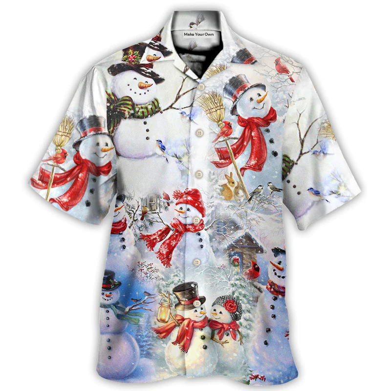 Hawaiian Shirt / Adults / S Snowman Christmas Merry Xmas - Hawaiian Shirt - Reefox