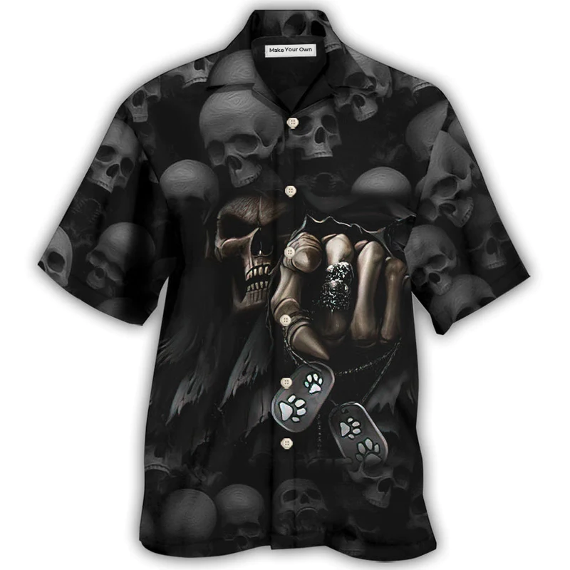 Hawaiian Shirt / Adults / S Skull I Love Dogs More Than Humans - Hawaiian Shirt - Reefox