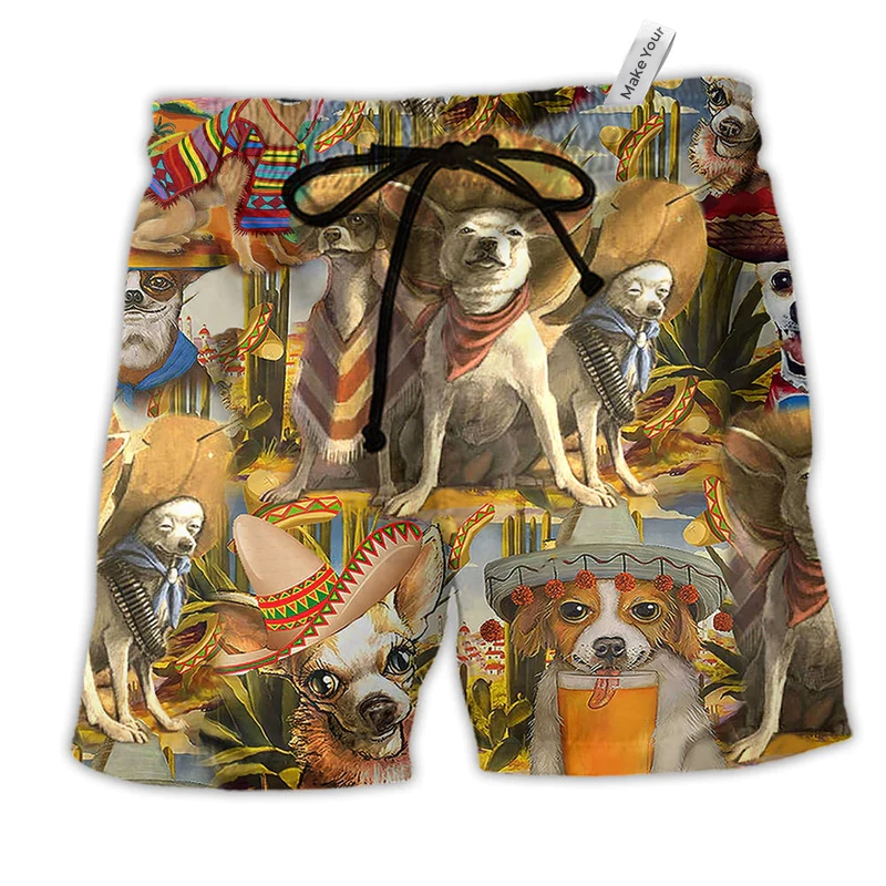 Beach Short / Adults / S Dog Chihuahua Is My Best Friend Classic Style - Beach Short Reefox - Owls Matrix LTD
