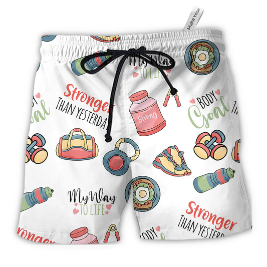 Beach Short / Adults / S Gym My Way To Life - Beach Short Reefox - Owls Matrix LTD