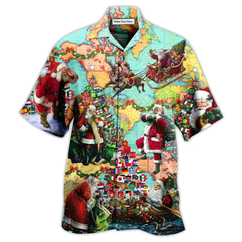 Hawaiian Shirt / Adults / S Chirstmas Love Santa - Hawaiian Shirt - Reefox