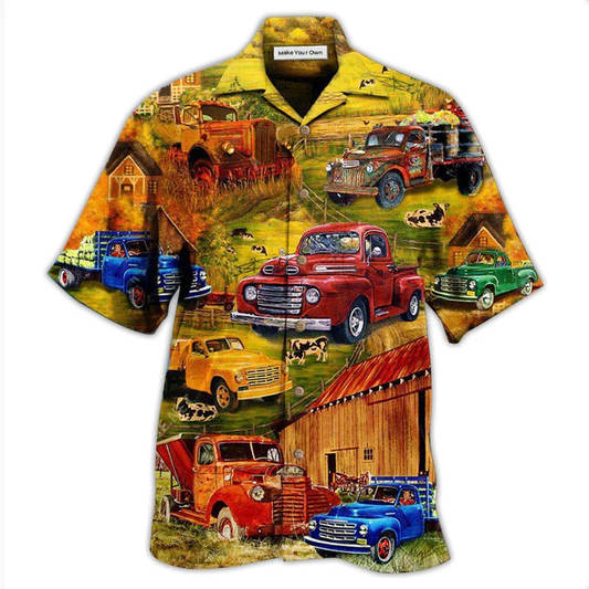 Hawaiian Shirt / Adults / S Truck Take Me On A Road Trip Pickup In The Village - Hawaiian Shirt - Reefox
