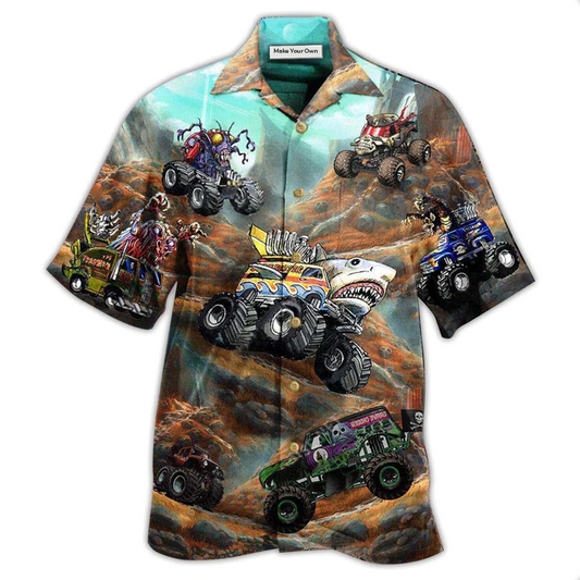 Hawaiian Shirt / Adults / S Monster Truck Mountain Monster Play - Hawaiian Shirt - Reefox
