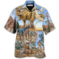 Hawaiian Shirt / Adults / S Dinosaur World Art - Hawaiian Shirt - Reefox