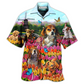 Hawaiian Shirt / Adults / S Dogs Lovely Romantic Tulip Garden - Hawaiian Shirt - Reefox