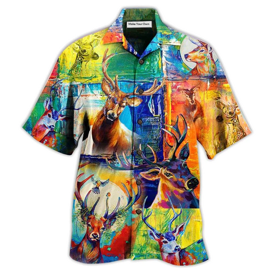 Hawaiian Shirt / Adults / S Deer Love Animals - Hawaiian Shirt - Reefox