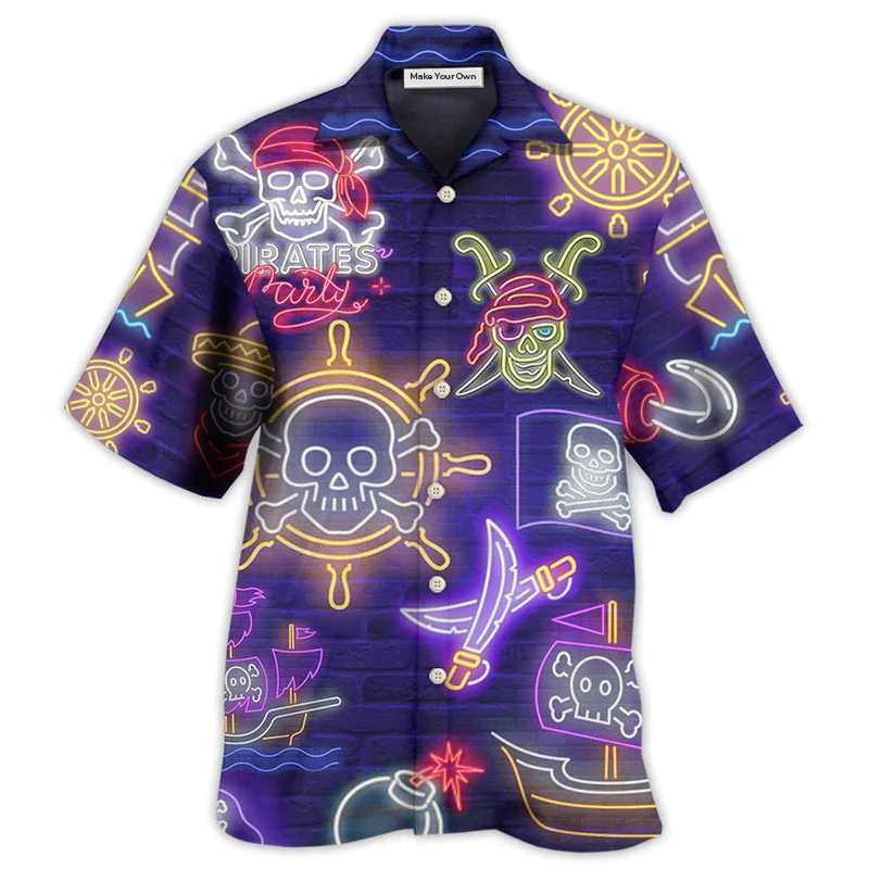 Hawaiian Shirt / Adults / S Pirate Work Like A Captain Party Like A Pirate - Hawaiian Shirt - Reefox