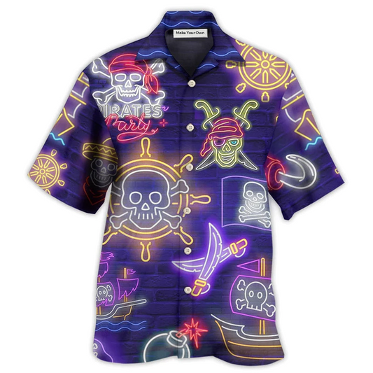 Hawaiian Shirt / Adults / S Pirate Work Like A Captain Party Like A Pirate - Hawaiian Shirt - Reefox