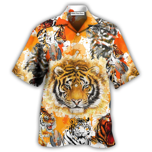 Hawaiian Shirt / Adults / S Tiger Colorful Tiger Painting - Hawaiian Shirt - Reefox