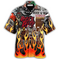 Hawaiian Shirt / Adults / S Music Rock Music Red Flame Chill - Hawaiian Shirt - Reefox
