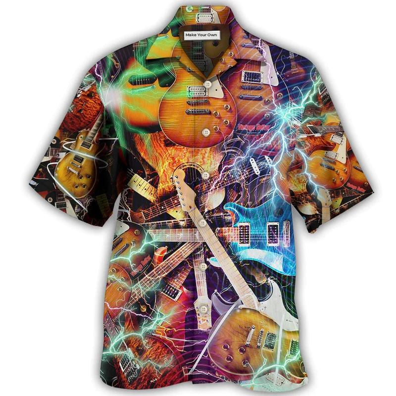 Hawaiian Shirt / Adults / S Guitar The World Would Be A Concert - Hawaiian Shirt - Reefox