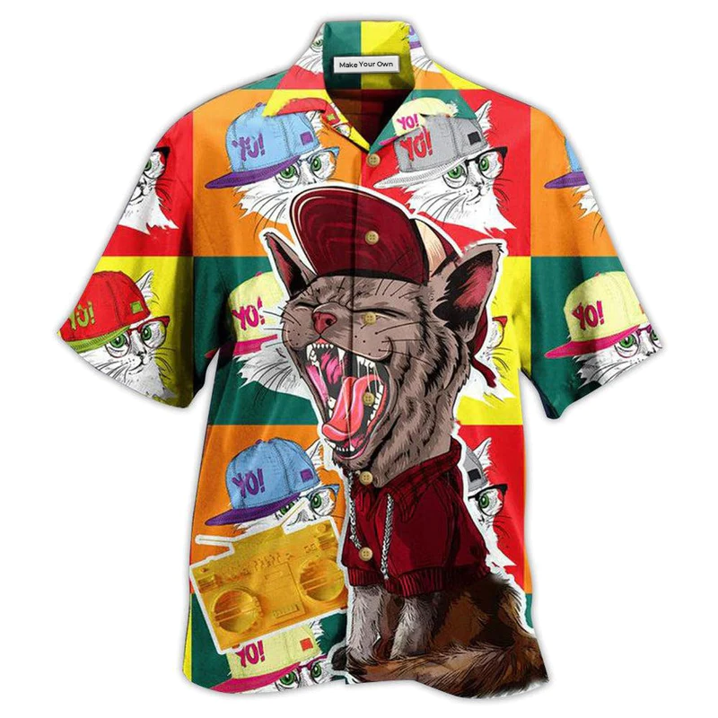 Hawaiian Shirt / Adults / S Cat Yo Yo Style - Hawaiian Shirt - Reefox