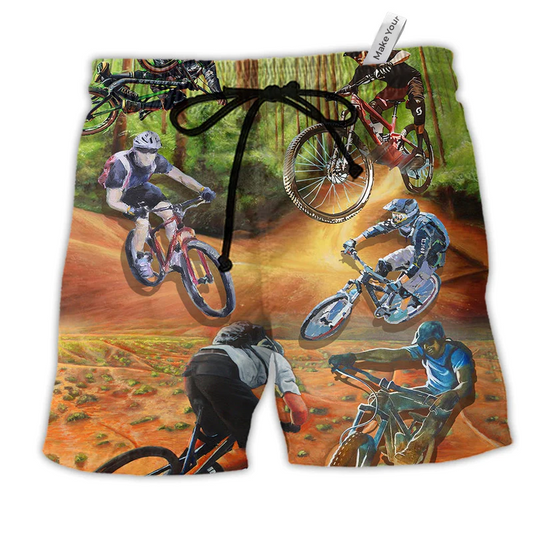 Beach Short / Adults / S Bike Cycling I Would Rather Be On The Trails - Beach Short Reefox - Owls Matrix LTD