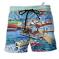 Beach Short / Adults / S Pontoon Captain Love Life - Beach Short Reefox - Owls Matrix LTD