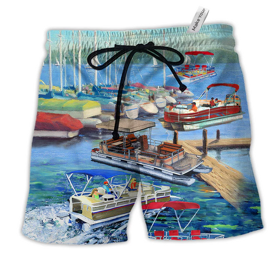 Beach Short / Adults / S Pontoon Captain Love Life - Beach Short Reefox - Owls Matrix LTD