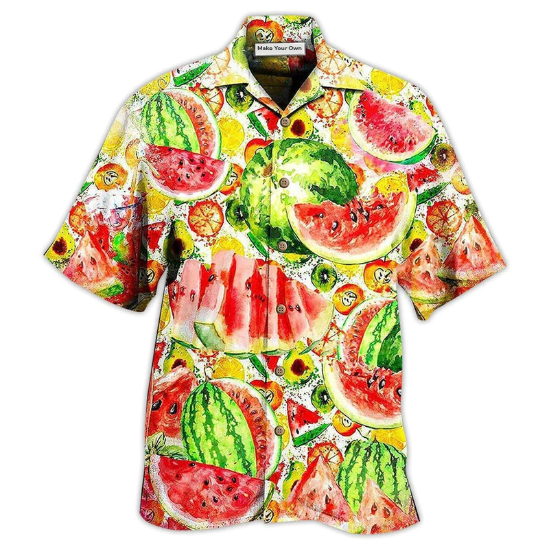 Hawaiian Shirt / Adults / S Fruit Summer Time Watermelon - Hawaiian Shirt - Reefox