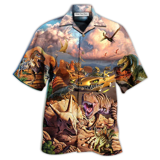 Hawaiian Shirt / Adults / S Dinosaur All Dinosaurs Go To Heaven - Hawaiian Shirt - Reefox