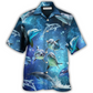 Dolphin In The Frozen Galaxy - Hawaiian Shirt - Reefox
