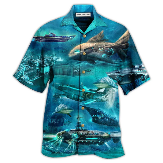 Hawaiian Shirt / Adults / S Ocean Submarine Love Ocean - Hawaiian Shirt - Reefox