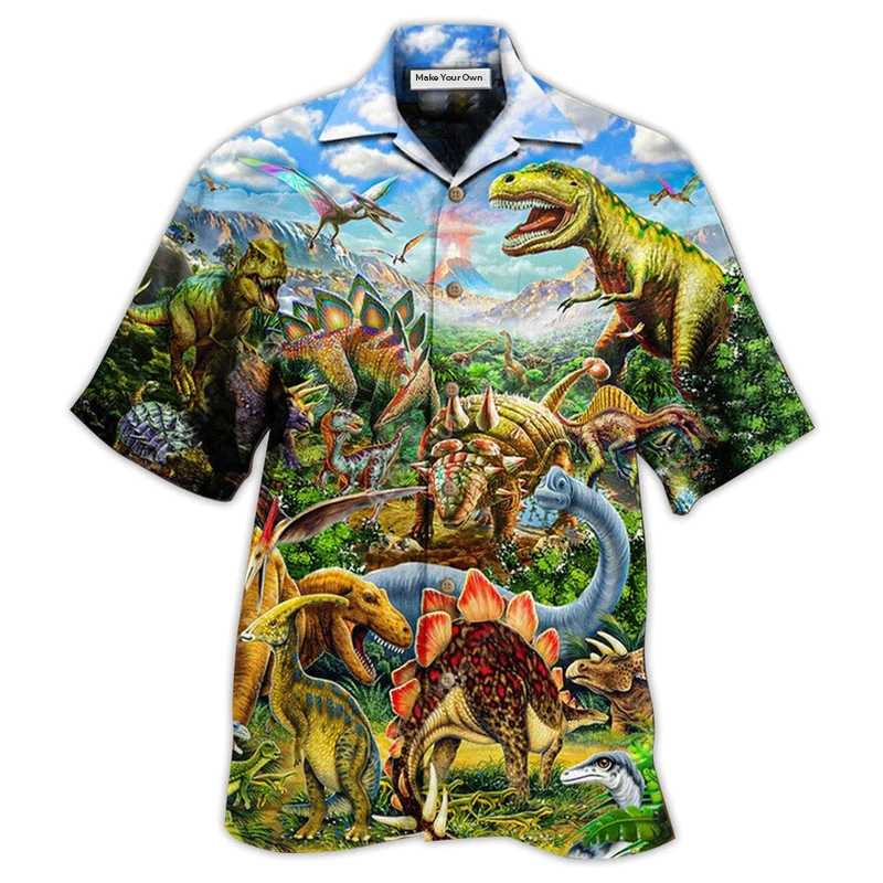 Hawaiian Shirt / Adults / S Dinosaur Rawrsome World Blue Sky - Hawaiian Shirt - Reefox
