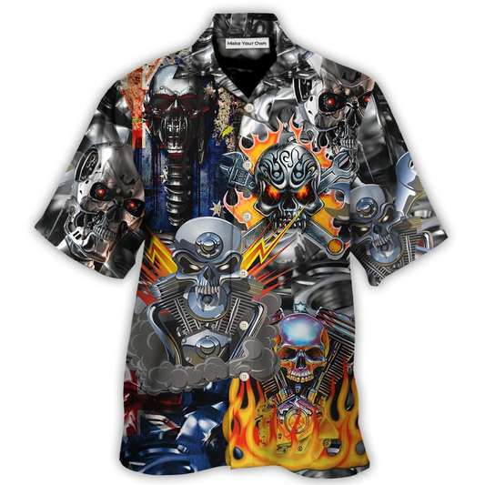 Skull Engine Piston Don't Fix Me Australia - Hawaiian Shirt - Reefox